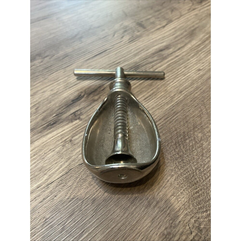 Henry Marcus Quackenbush Metal Screw Nutcracker T-Handle Silver 1930-50s